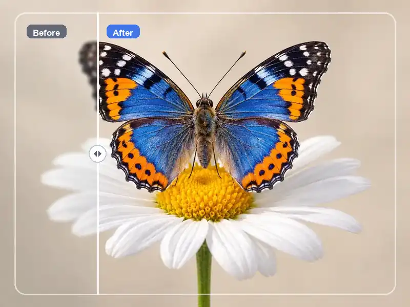 AIによる画像アップスケールの処理前と処理後の比較