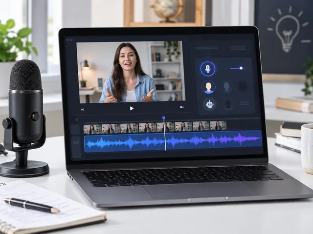 音声波形が表示されたチュートリアルナレーションの声変換画面