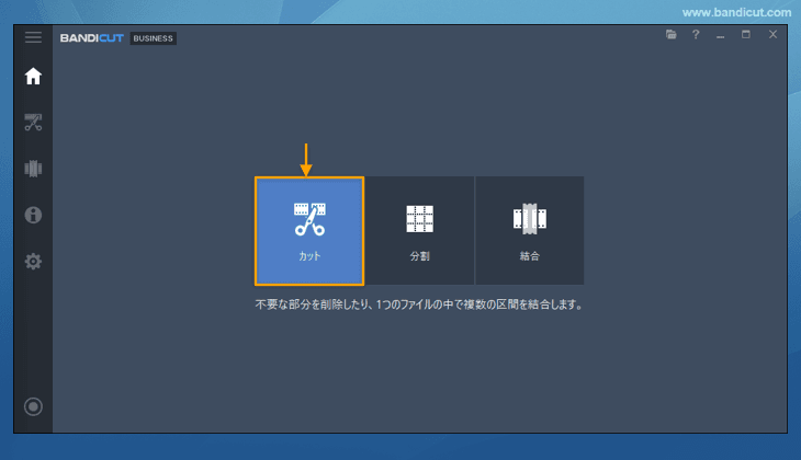 MPEGからMP4に変換するためにカットを選択