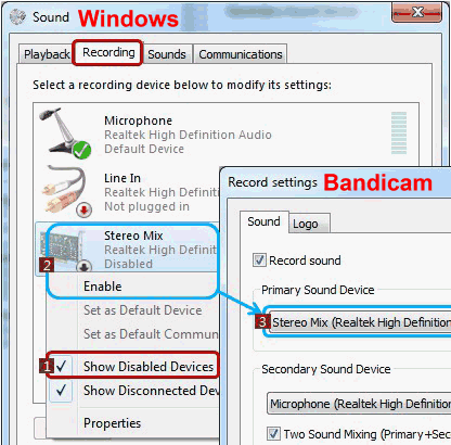 Windows Vista、7、8、10でのステレオミキサー設定 Windows Vista、7、8、10でのステレオミキサー設定