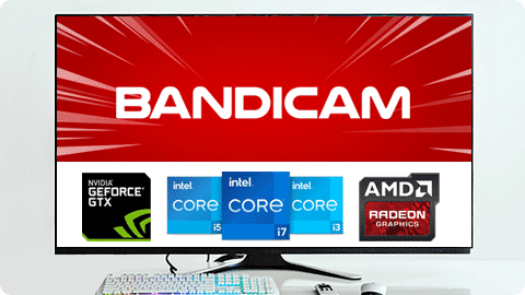 BandicamはGPUのハードウェアアクセラレーションによりキャプチャー性能の向上を実現 ハードウェアアクセラレーションによりBandicamの録画性能向上