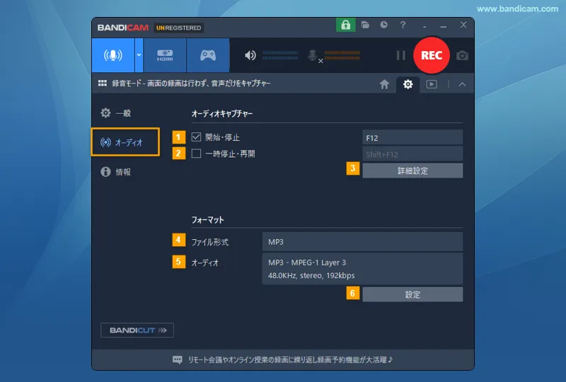 Bandicamオーディオ