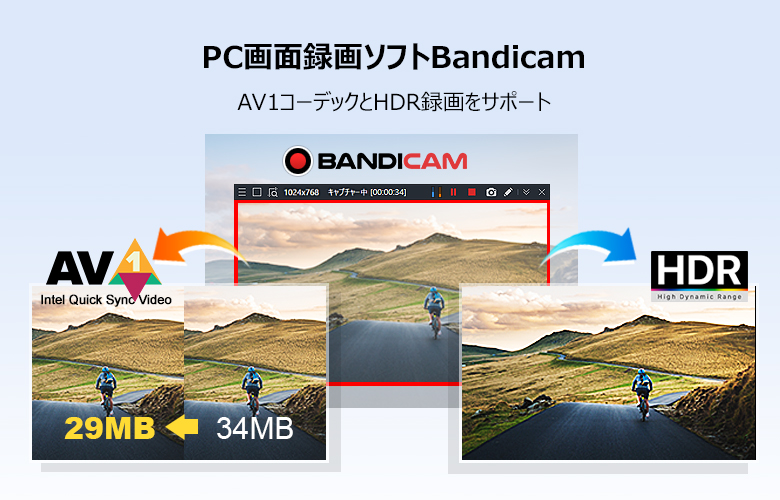 インテルAV1コーデックとHDRに対応したBandicam6.1.0
