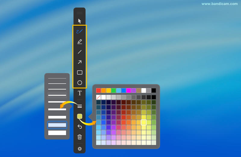 描画の太さと色を変更