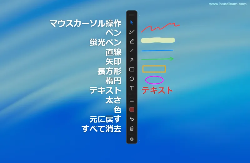 Mac録画中の描画ツール