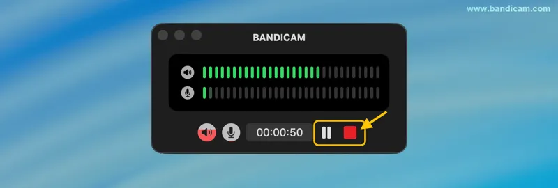 音声録音を一時停止または終了