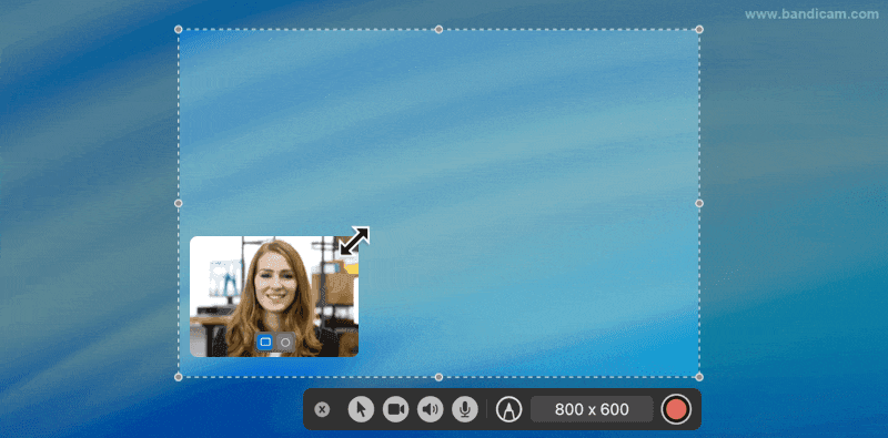 ウェブカメラのサイズ調整