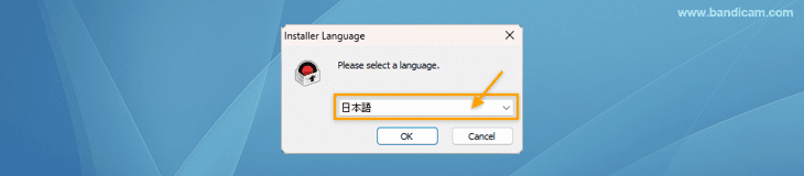 日本語を選択