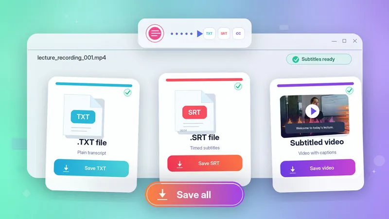 Bandicamでテキスト、SRT字幕、字幕付き動画を書き出し